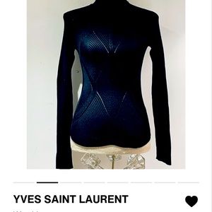 Yves Saint Laurent Black Perforated Sweater S